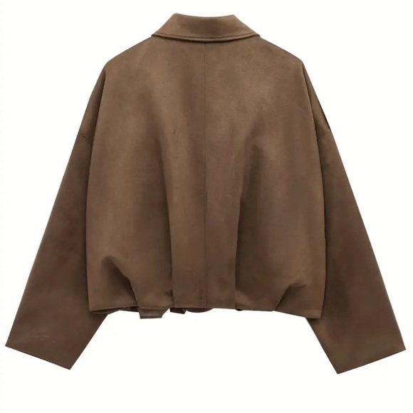 TEMU WOMENS VINTAGE BOMBER JACKET, SIZE SMALL, BROWN - Picture 6 of 14